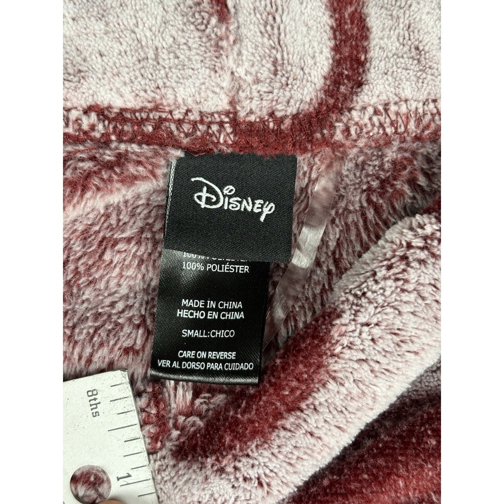 Disney Mickey Mouse Womens Small 2 Piece Fleece Pajama Lounge Set Burgundy - Picture 11 of 11